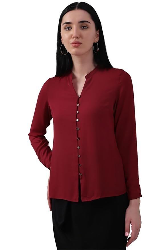 Allen Solly Women's 100% Polyester Regular Fit Shirt