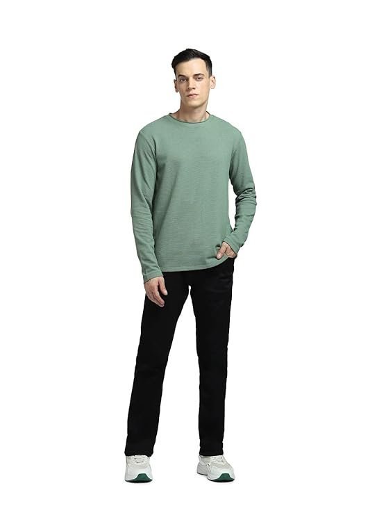 JACK & JONES Men's Cotton Solid Slim Fit T-Shirt