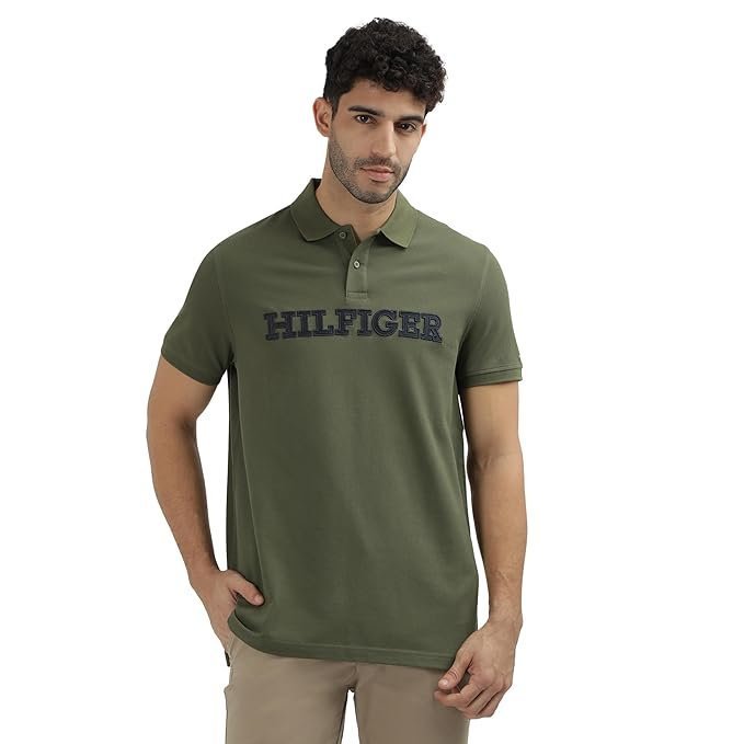 Tommy Hilfiger Men's Cotton Solid Regular Fit Polo