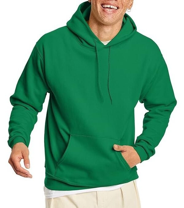 Hanes Men's Pullover EcoSmart Fleece Hooded Sweatshirt, Kelly Green, 2XL