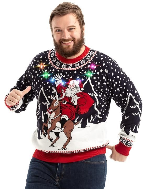 OFF THE RACK Unisex Women's Men's Christmas Jumper Funny Ugly Christmas Sweater Jumper for Christmas Knitted Jumper for Christmas Party Sweater