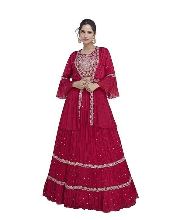 Miss Ethnik Elegant Pink Embroidered Lehenga Choli Set