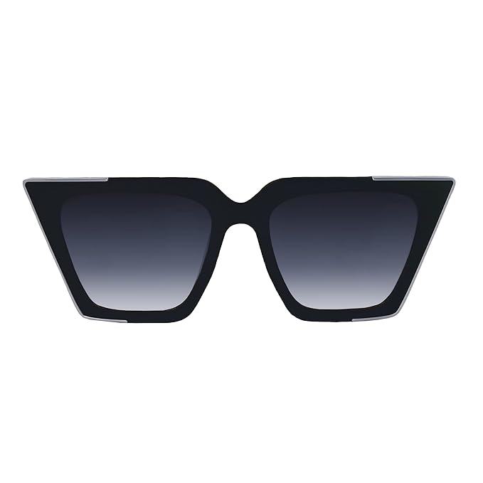 Topfoxx The CEO - Faded Black Trendy Hybrid Cat Eye Sunglasses for Women