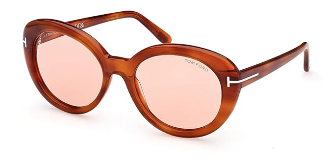 Tom Ford Sunglasses FT 1009 Lily- 02 53Y Shiny Blonde Havana, t Logo/Photoch, Shiny Blonde Havana, "T" Logo / Photochromic Pink, 55/19/140