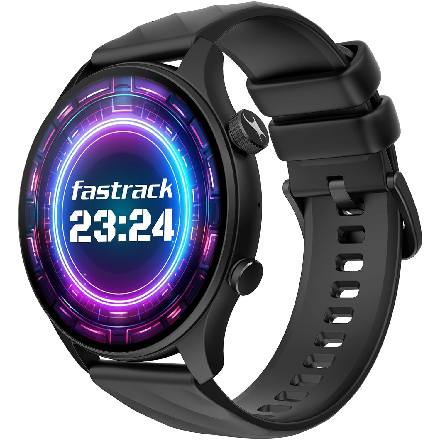 Fastrack Vivid Pro Smart Watch|1.43" AMOLED Display with 466 x 466 Pixel Resolution | Functional Crown| SingleSync BT Calling|100+ Sports Modes & Watchfaces|AI Voice Assistant|in-Built Games