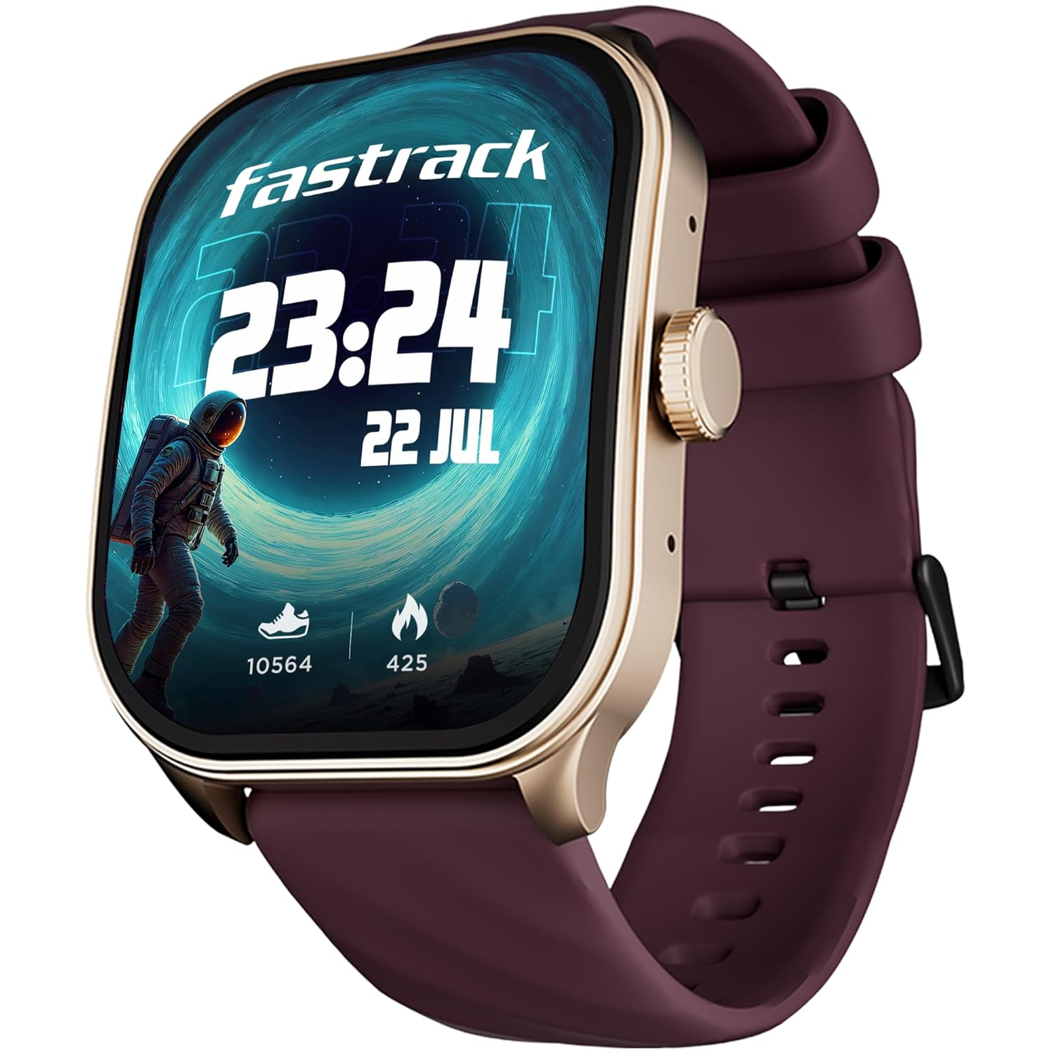 Fastrack Limitless FS2 Pro Smartwatch|1.96" Super AMOLED Arched Display with Functional Crown and Resolution of 410X502|Singlesync BT Calling|Nitrofast Charging|110+ Sports Modes|200+ Watchfaces,Wine