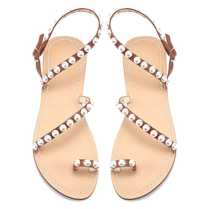 Monrovia Women's Gladiator Bohemia Flip Flops Summer Beach Flat Sandals