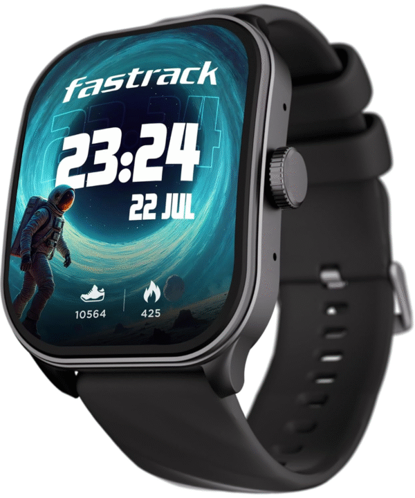 Fastrack Limitless Fs2 Pro Smart Watch, 1.96" Super Amoled Arched Display with Functional Crown & Resolution of 410X502, Singlesync Bt Calling, 110+ Sports Modes, 200+ Smartwatch Faces (Black)