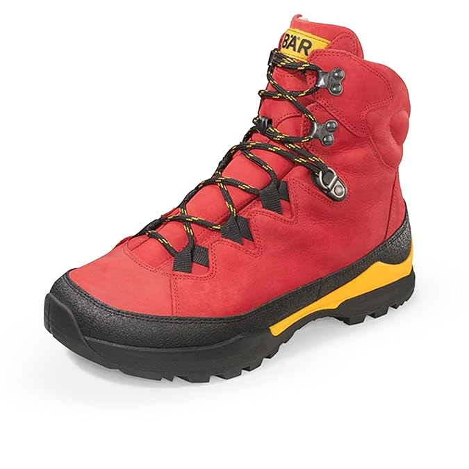 BaerShoes Men's Mountain Comfort Hiking Boots 2.0 High-Performance Outdoor Shoes with Durable Sole for Hiking & Trail Walking (Red)