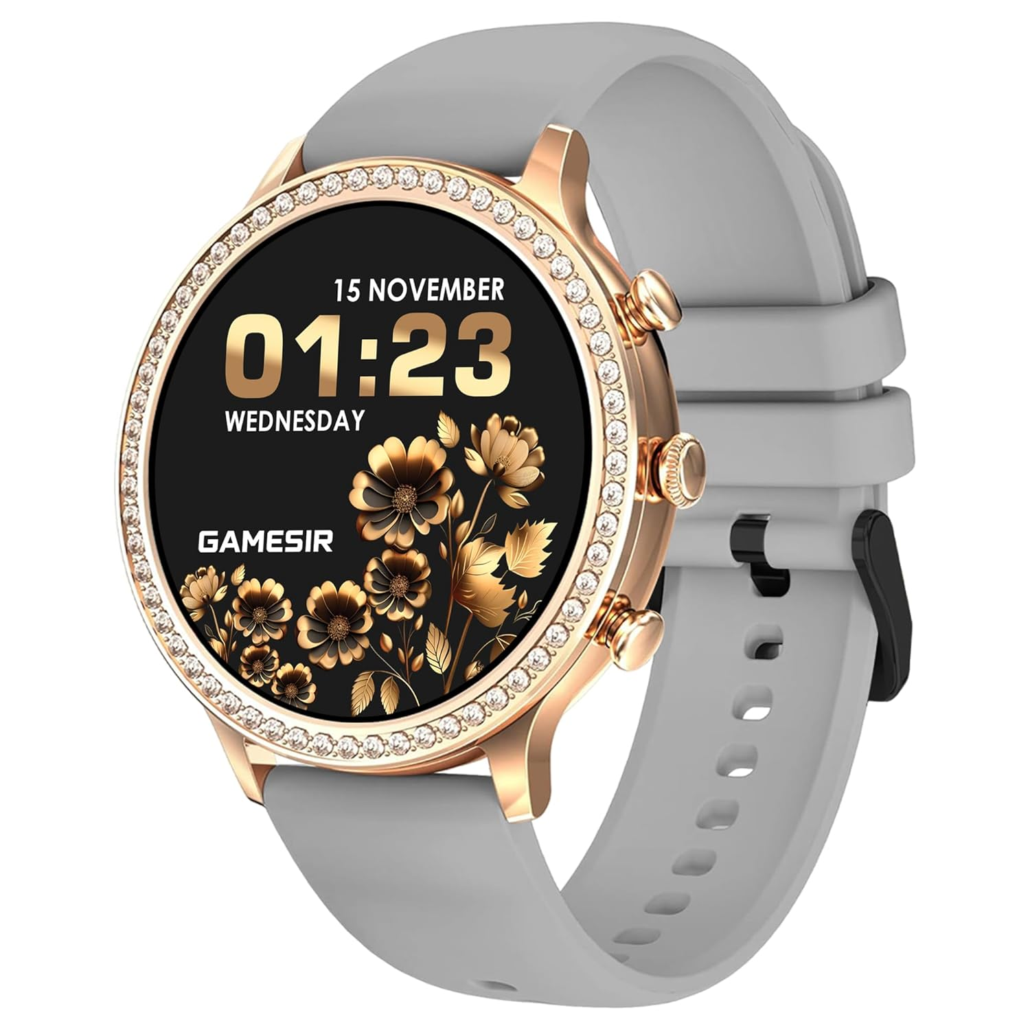 GameSir Genquella Premium Smartwatch for Women & Girls, Bluetooth Calling, 1.69” AMOLED HD Display, 100+ Fitness Modes, SPO₂ & Sleep Monitor, Custom Watch Faces, IP68 Waterproof, Stylish Design(Grey)