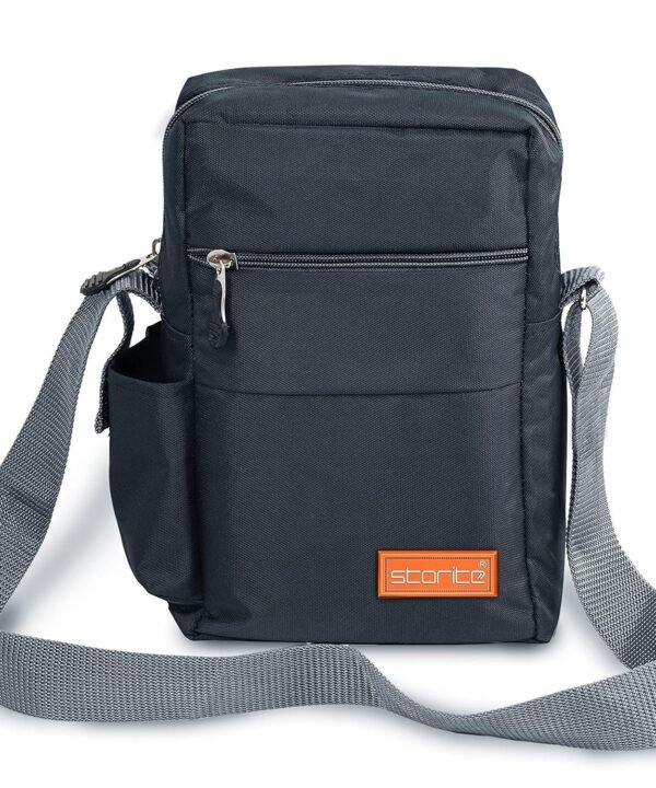 Storite 10 Inch Stylish Padded Mini Sling Bag for Men and Women, Small Passport Travel Bag and Small Sling Bag With Water Bottle Pocket